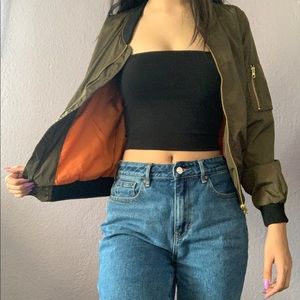 Olive Green Bomber Jacket